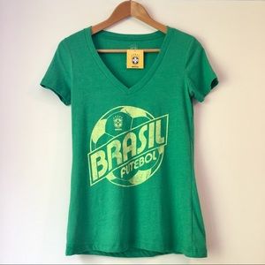 Official Brazil Soccer V Neck Women’s L NWT